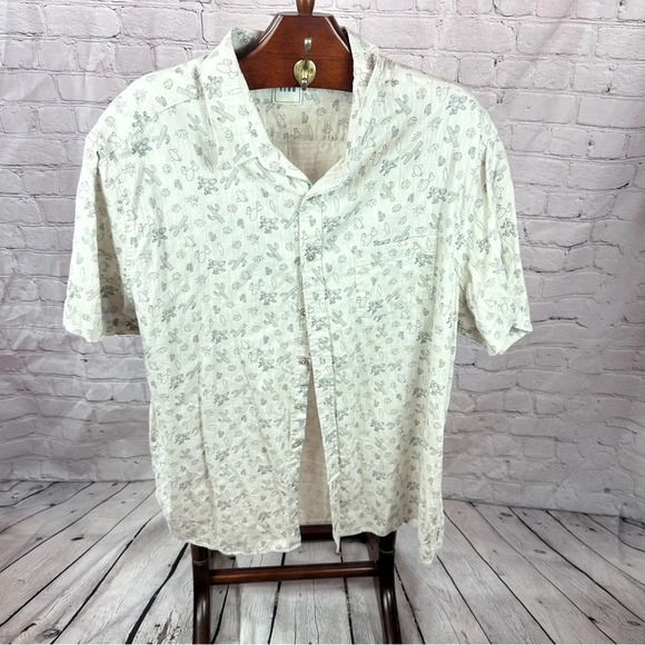 ROWM short sleeve button front shirt with cactus print size 3X - Picture 1 of 7